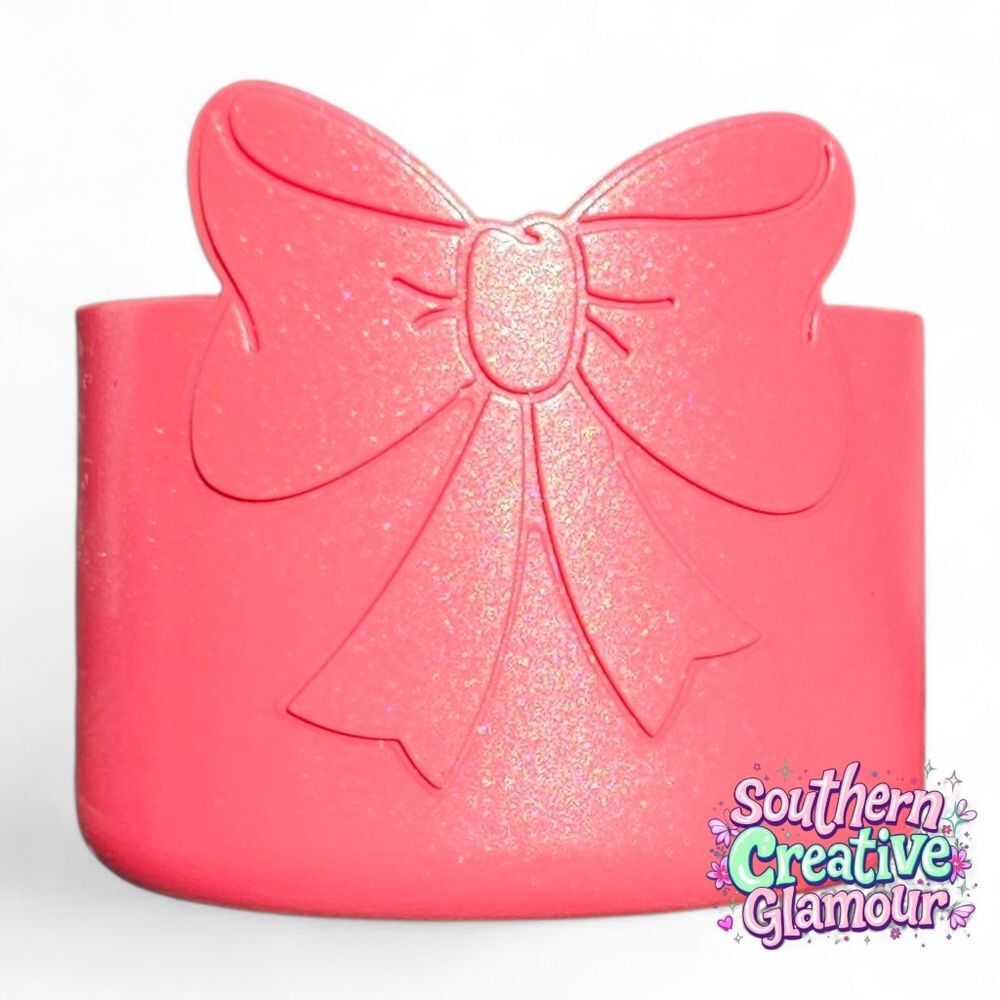 Tumbler Boot | Coral Shimmer Princess Bow Tumbler Sleeve
